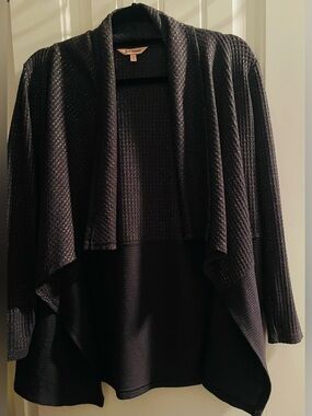 Juicy Couture Slate Blue Waterfall Cardigan Mixed Media Women M